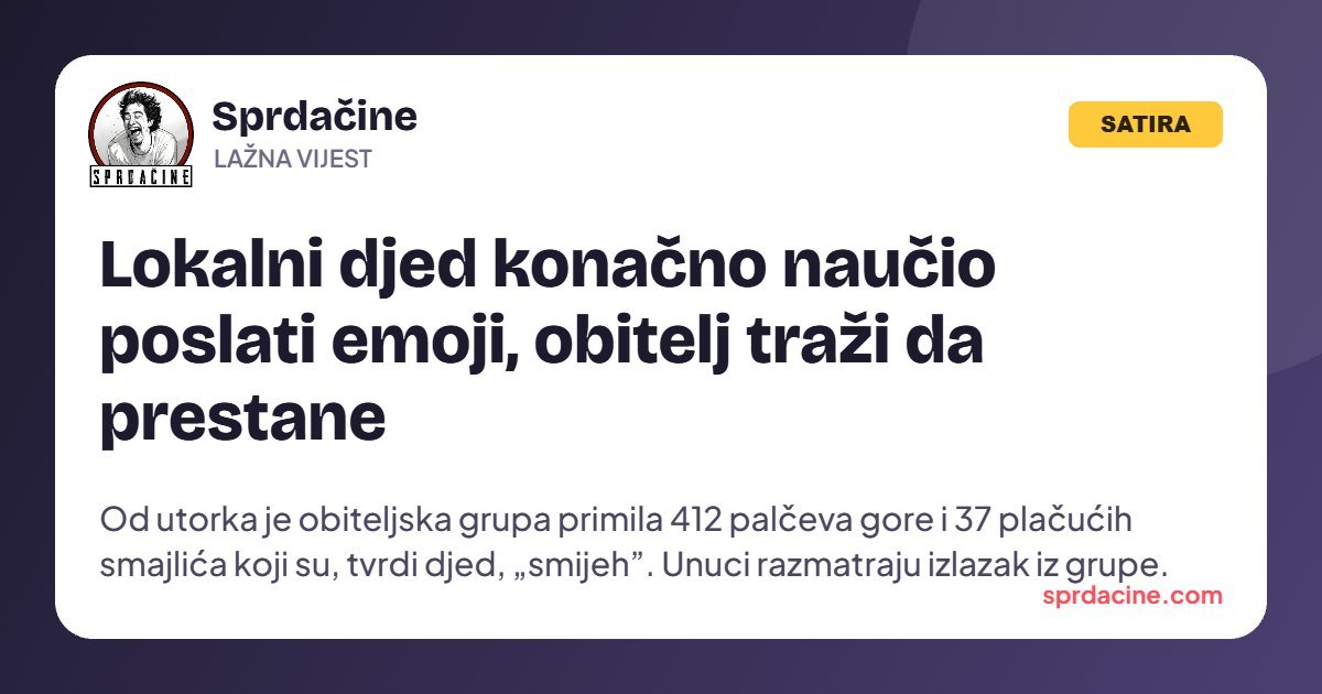 Lokalni djed konačno naučio poslati emoji, obitelj traži da prestane