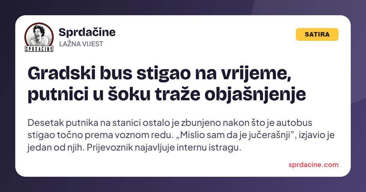 Gradski bus stigao na vrijeme, putnici u šoku traže objašnjenje